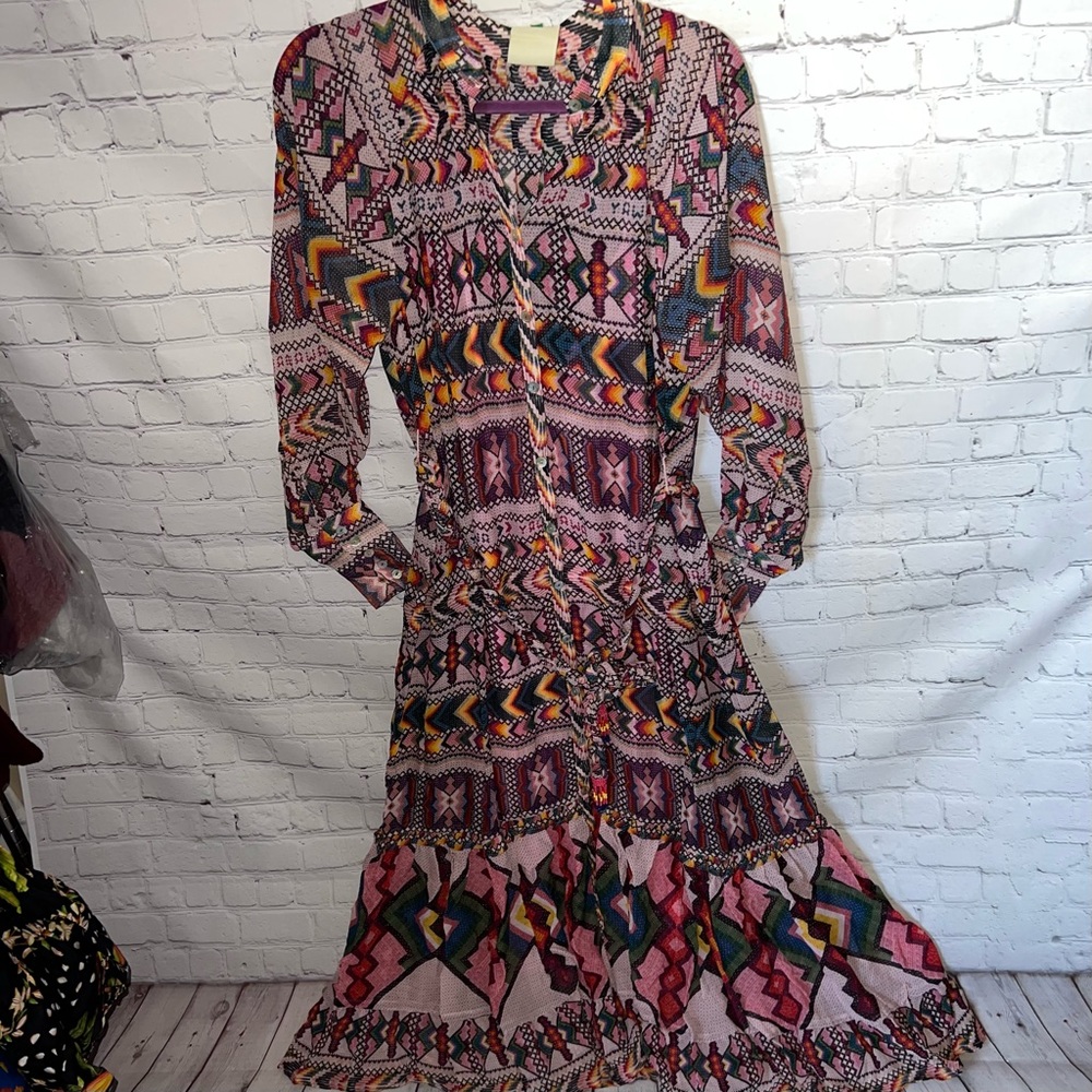 Farm Rio Blouson-Sleeve Belted Maxi Dress - Picture 10 of 15